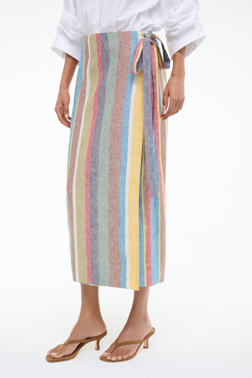Go to KAITLIN LINEN SKIRT MARKET STRIPE view 2