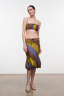 ODETTE SILK SKIRT | SIENNA STRIPE CIGAR STRIPE