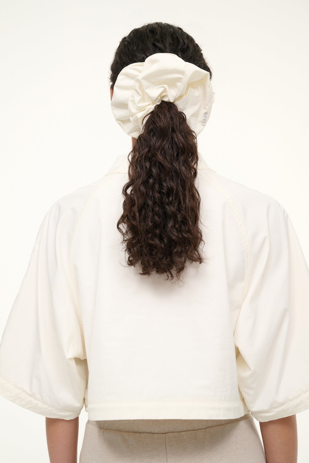 Image GORGE SCRUNCHIE | IVORY 4 of 6 and Clicking this image will trigger a zoom pop-up