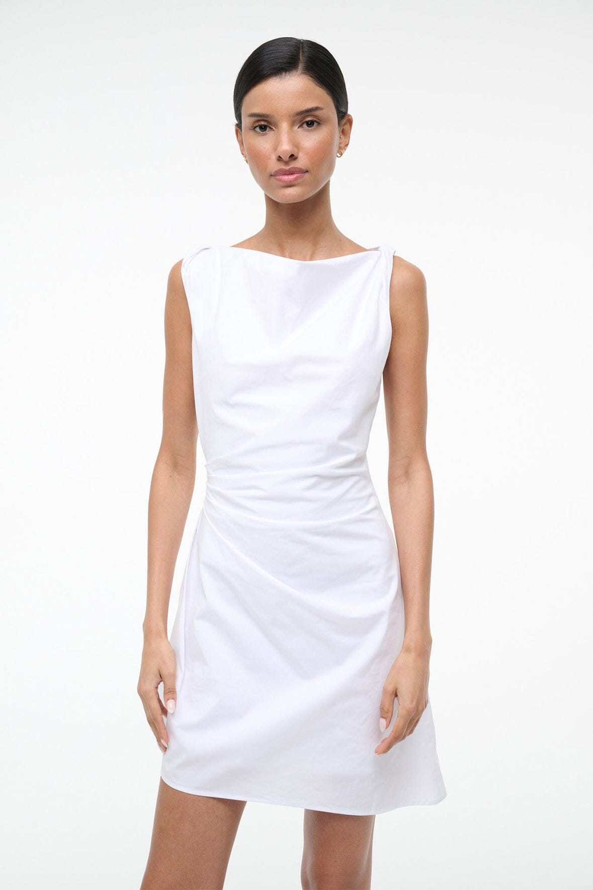 STAUD, Callie Mini Dress in White, Size 0 STAUD, Callie Mini Dress in White, Size 0