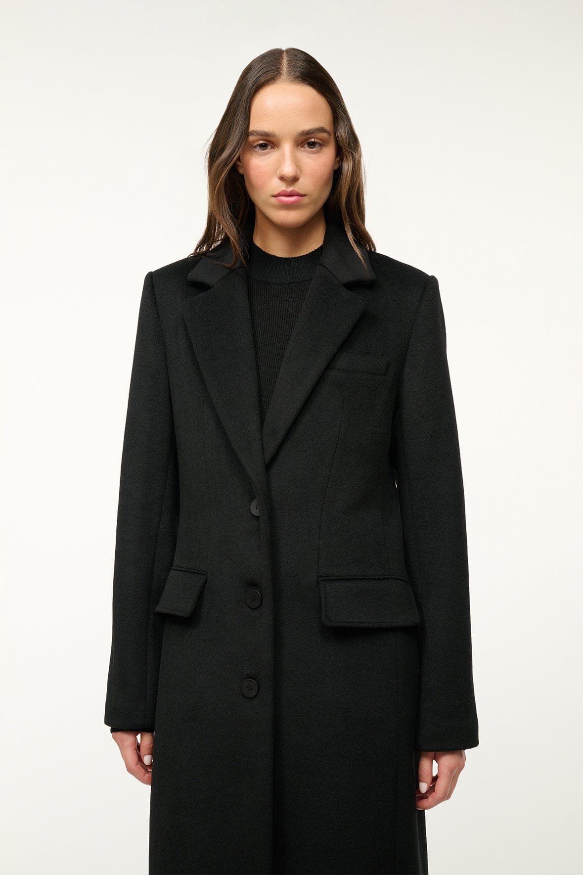 Image SANZA COAT | BLACK 3 of 7 and Clicking this image will trigger a zoom pop-up