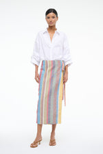 KAITLIN LINEN SKIRT | MARKET STRIPE