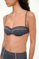 Image JO BALCONETTE BIKINI TOP | BLACK WOODBLOCK DITSY FLORAL 3 of 6