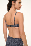 Image JO BALCONETTE BIKINI TOP | BLACK WOODBLOCK DITSY FLORAL 4 of 6