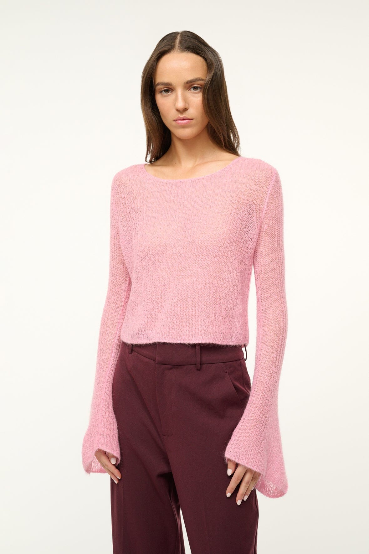 Image PARKER SWEATER | DAMASK PINK 1 of 5 and Clicking this image will trigger a zoom pop-up