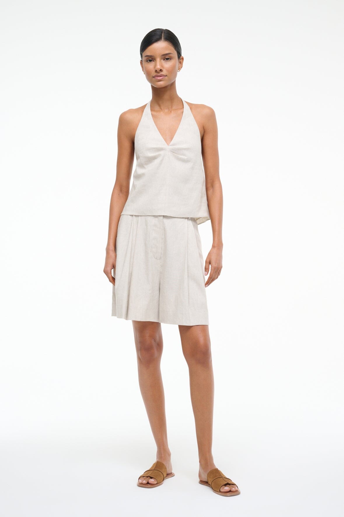 Image CRUZ LINEN SHORT | NATURAL 3 of 5 and Clicking this image will trigger a zoom pop-up