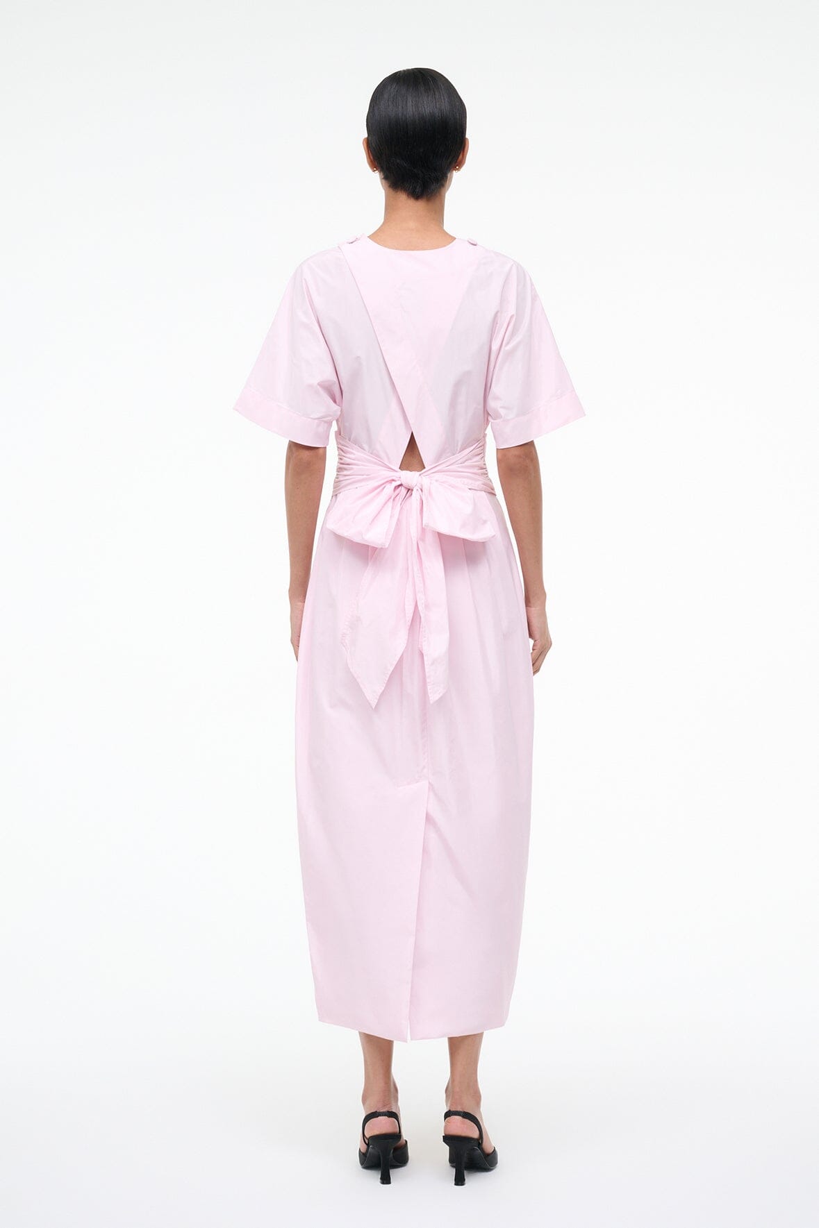 Staud Michelina Pleated Shell Midi Dress Staud Michelina Pleated Shell Midi Dress