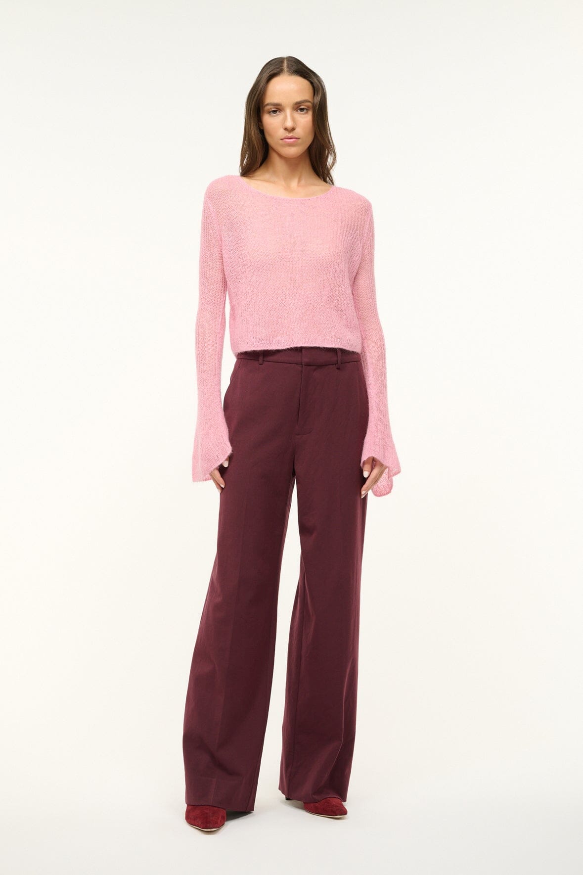 Image PARKER SWEATER | DAMASK PINK 3 of 5 and Clicking this image will trigger a zoom pop-up