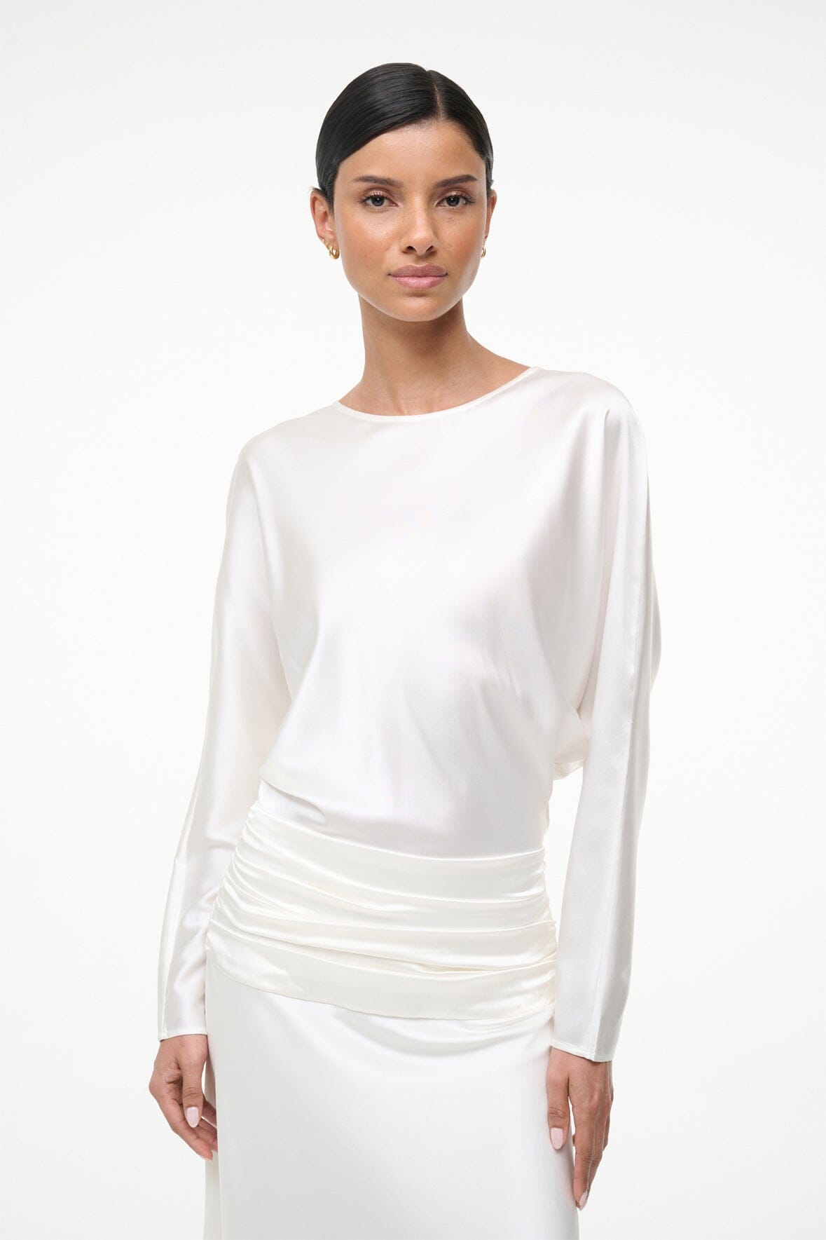 Staud Freda Silk Dress Ivory Staud Freda Silk Dress Ivory