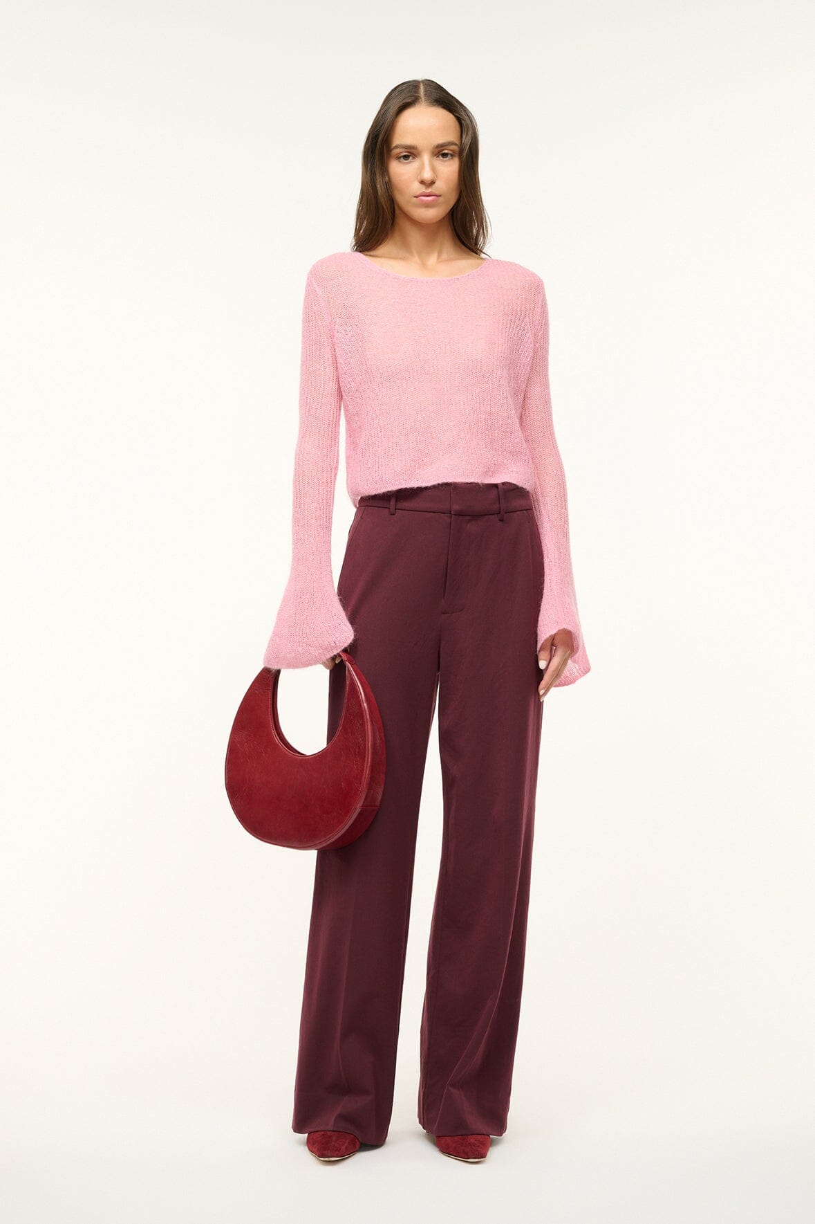 Image PARKER SWEATER | DAMASK PINK 2 of 5 and Clicking this image will trigger a zoom pop-up