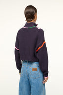 Image CROPPED HAMPTON SWEATER | NAVY MULTI 3 of 4