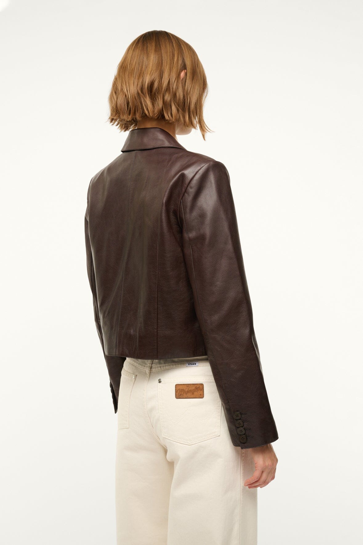 Image LEATHER MARINO JACKET | TIRAMISU 3 of 6 and Clicking this image will trigger a zoom pop-up