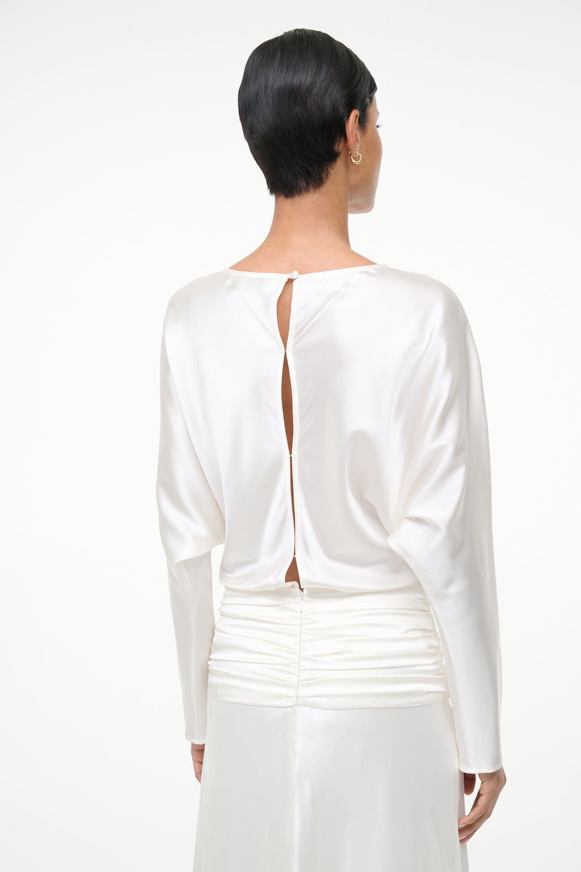 Staud Freda Silk Dress Ivory Staud Freda Silk Dress Ivory