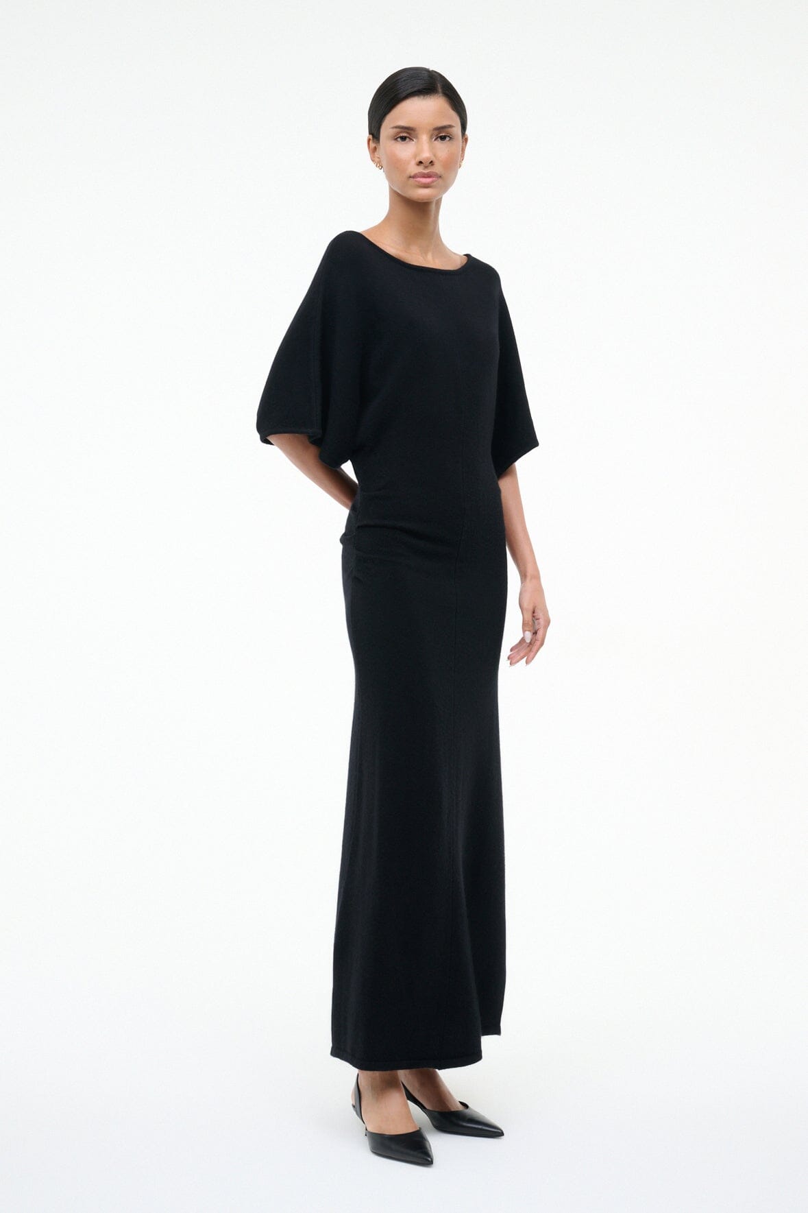 STAUD, Amelie Sweater Dress in Black, Size XL