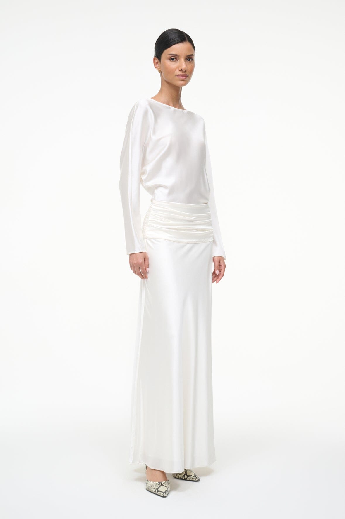 Staud Freda Silk Dress Ivory Staud Freda Silk Dress Ivory