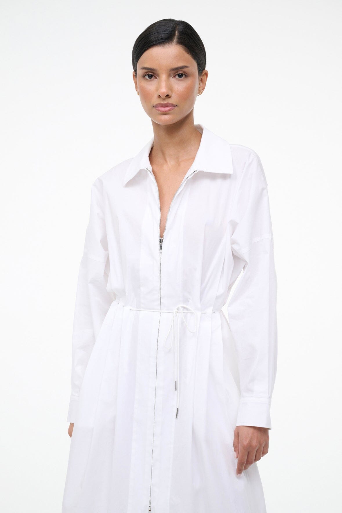 STAUD CHI MIDI DRESS WHITE STAUD CHI MIDI DRESS WHITE
