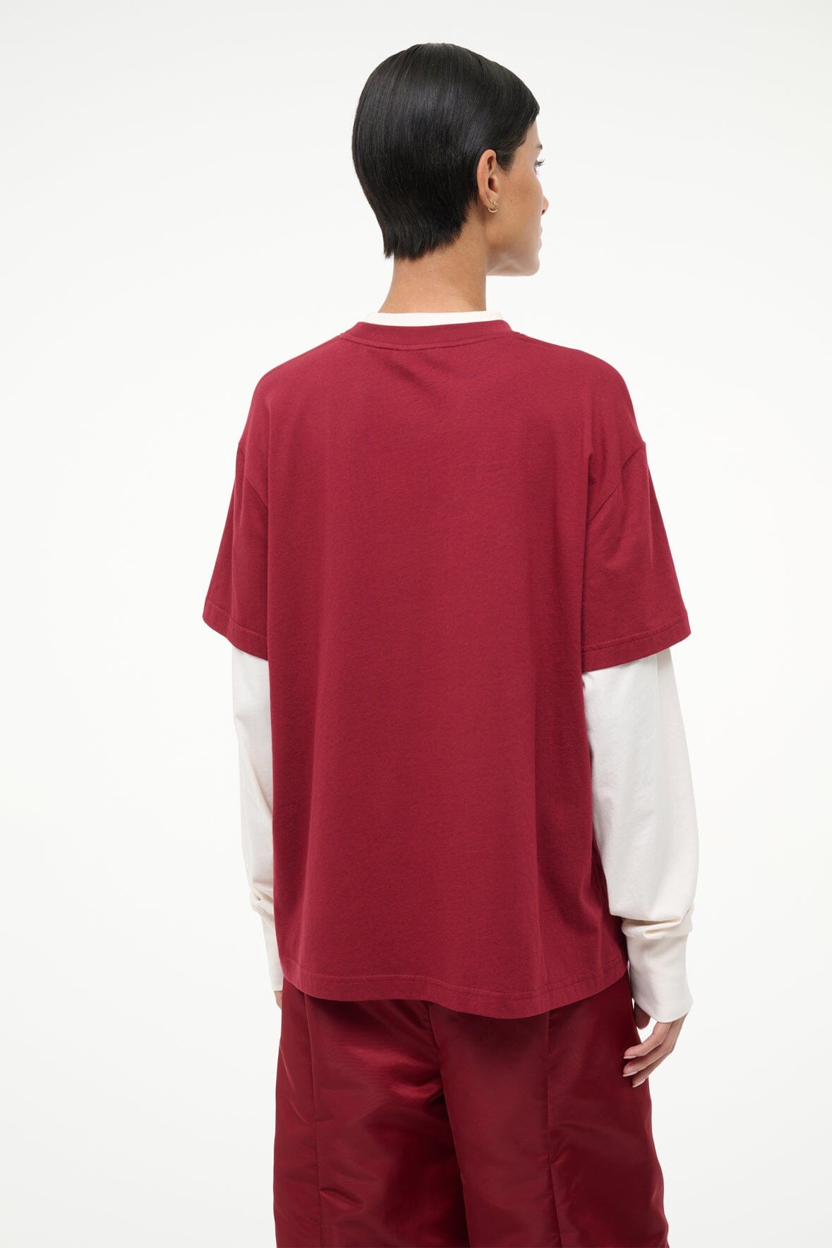 Image JUNIOR LONG SLEEVE TEE | IVORY DEEP RED 4 of 4 and Clicking this image will trigger a zoom pop-up