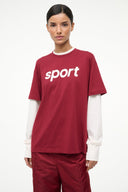 Image JUNIOR LONG SLEEVE TEE | IVORY DEEP RED 2 of 4