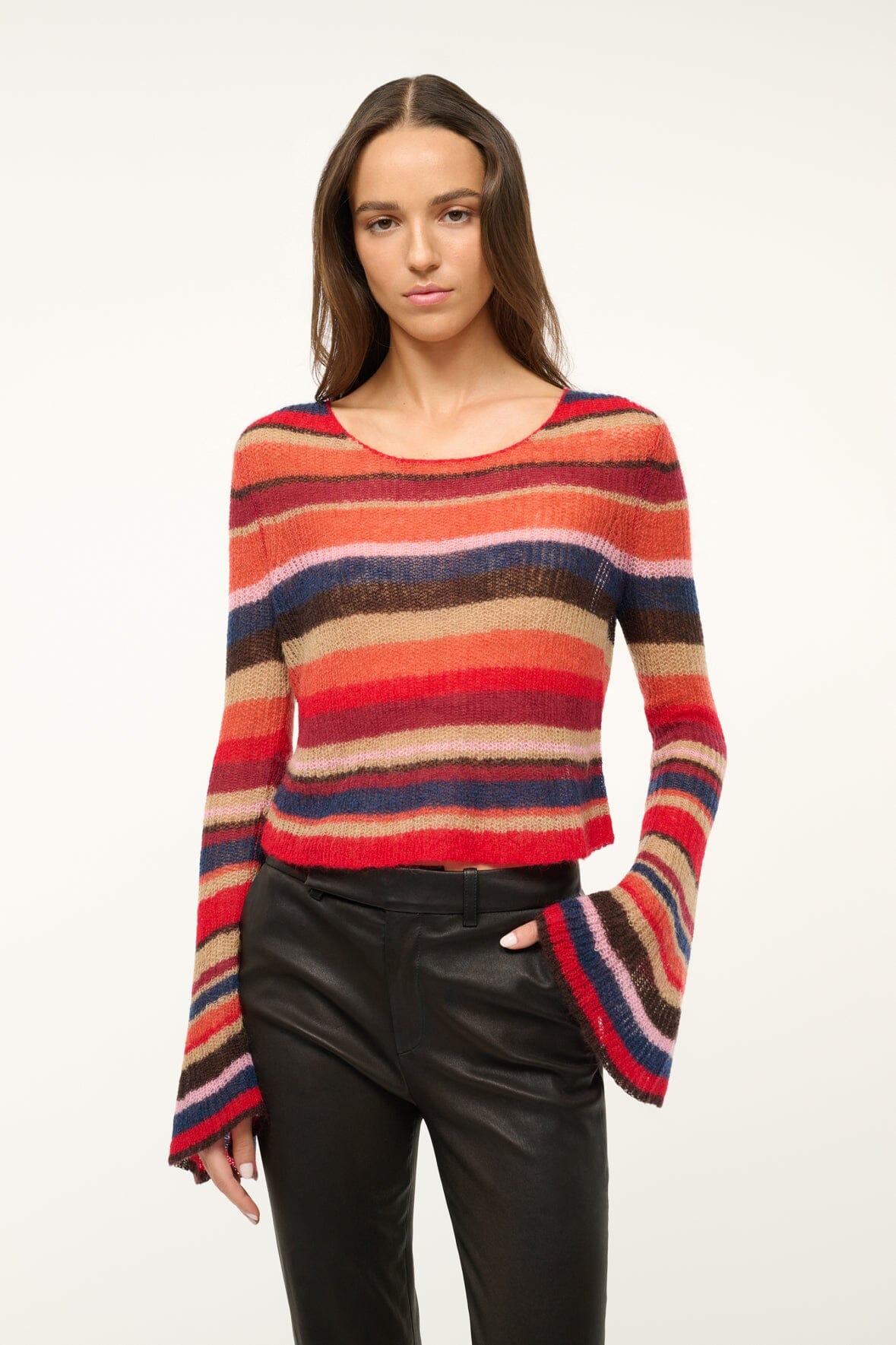 Image PARKER SWEATER | AUTUMNAL FADED STRIPE 1 of 5 and Clicking this image will trigger a zoom pop-up