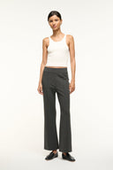 KNACK high-rise wide-leg pants, dark gray charcoal