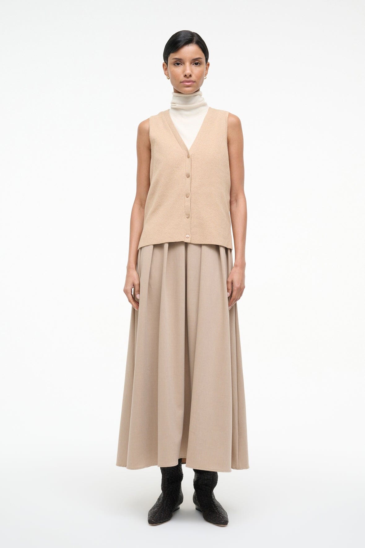 Image MADELINE DRESS | WHEAT 4 of 5 and Clicking this image will trigger a zoom pop-up