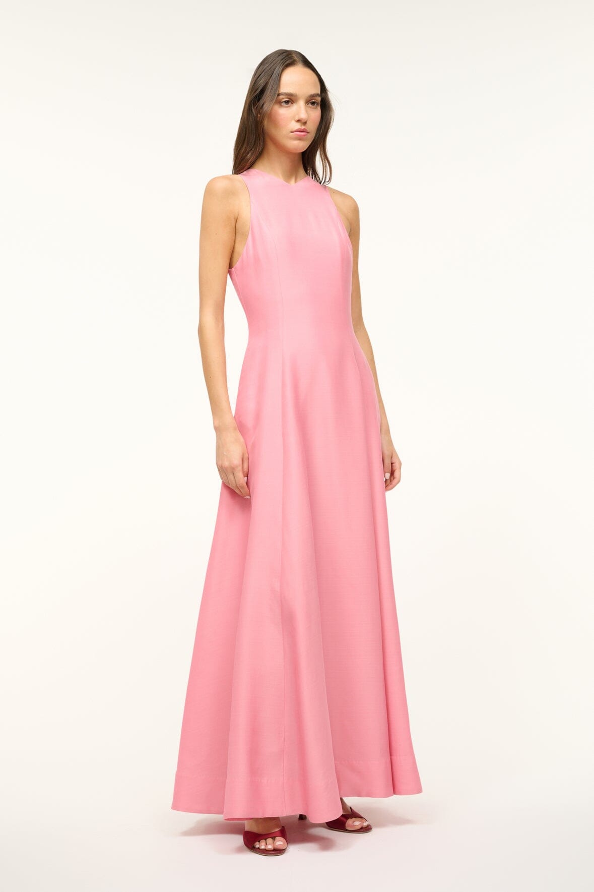 Image HEIKE DRESS | DAMASK PINK 3 of 6 and Clicking this image will trigger a zoom pop-up