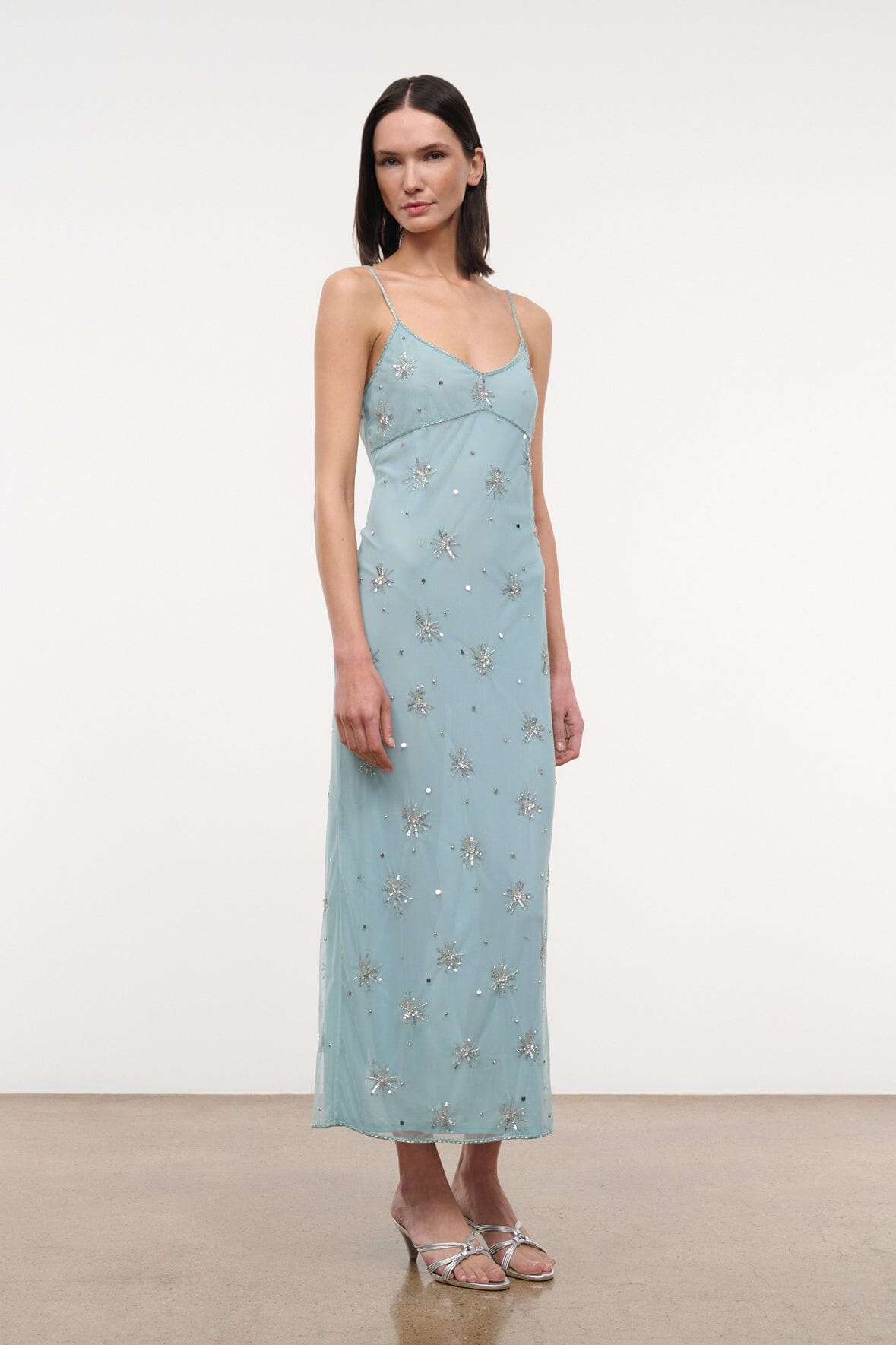 STAUD, Azzurra Dress in Lakeside, Size Large