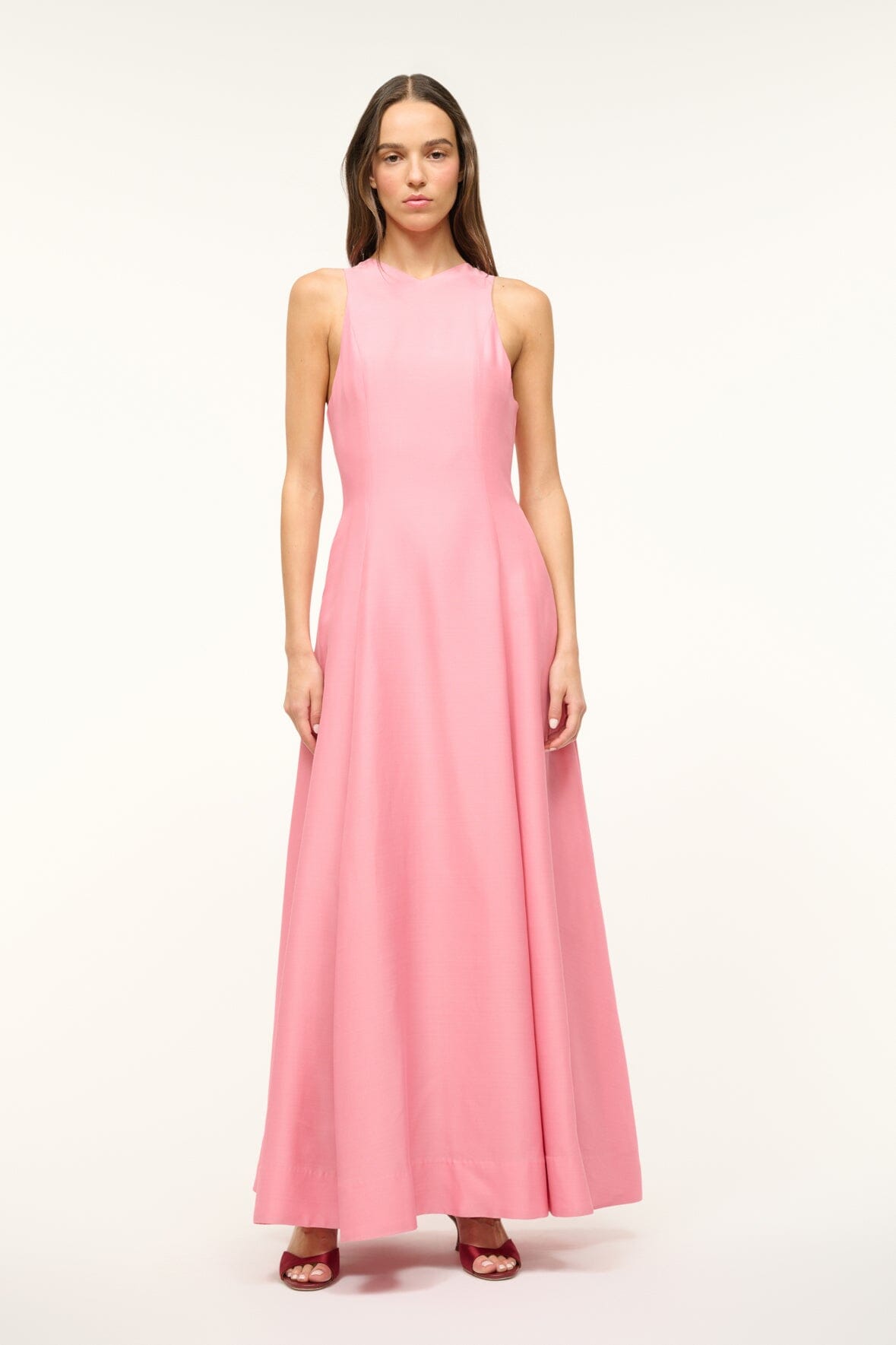 Image HEIKE DRESS | DAMASK PINK 1 of 6 and Clicking this image will trigger a zoom pop-up