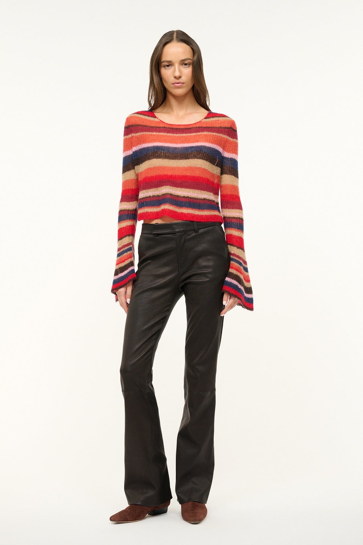 Image PARKER SWEATER | AUTUMNAL FADED STRIPE 2 of 5 and Clicking this image will trigger a zoom pop-up