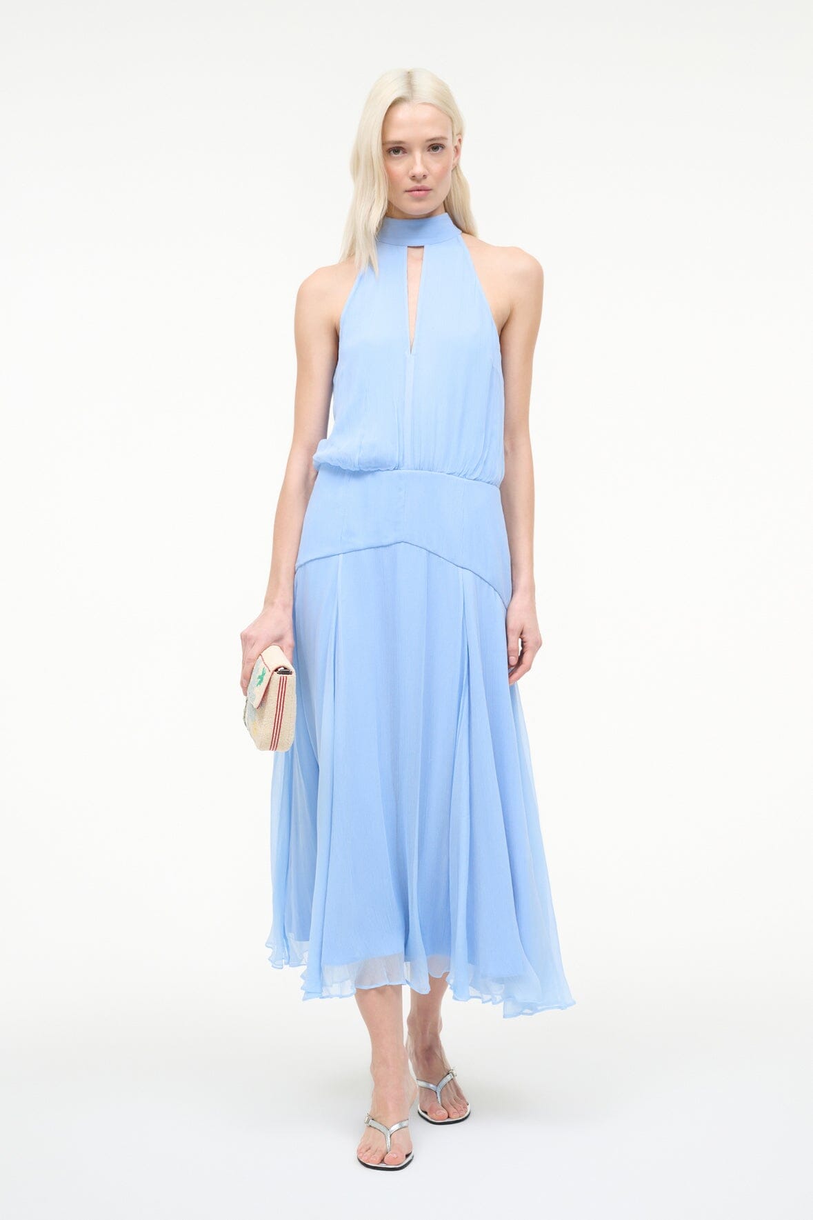 Ukutan様6579★M スカイブルー グラデーション スタンダードドレス STAUD CAMRYN DRESS CLEAR BLUE