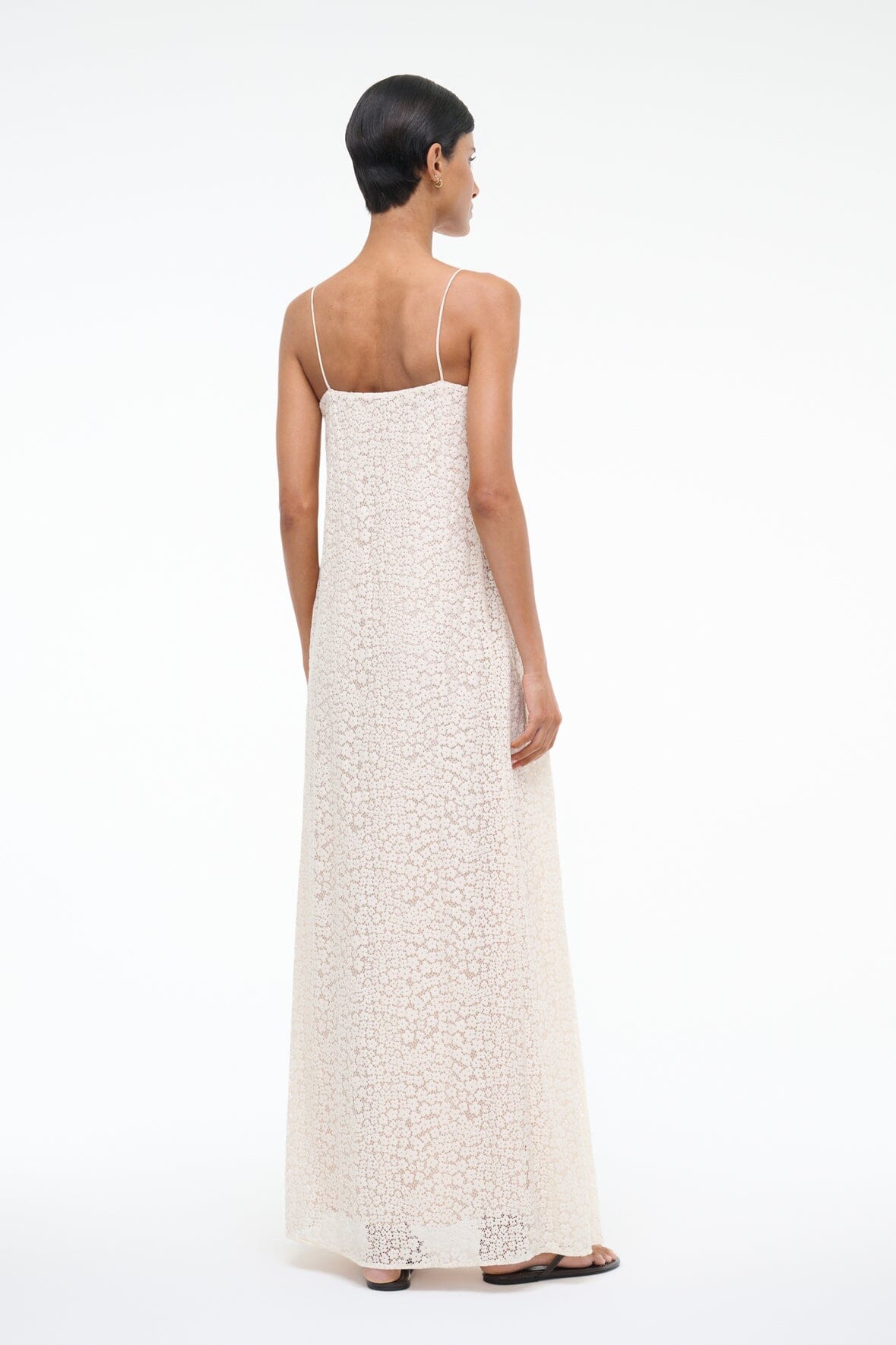 Image DELFINA DRESS | TINY BLOOM IVORY 4 of 5 and Clicking this image will trigger a zoom pop-up