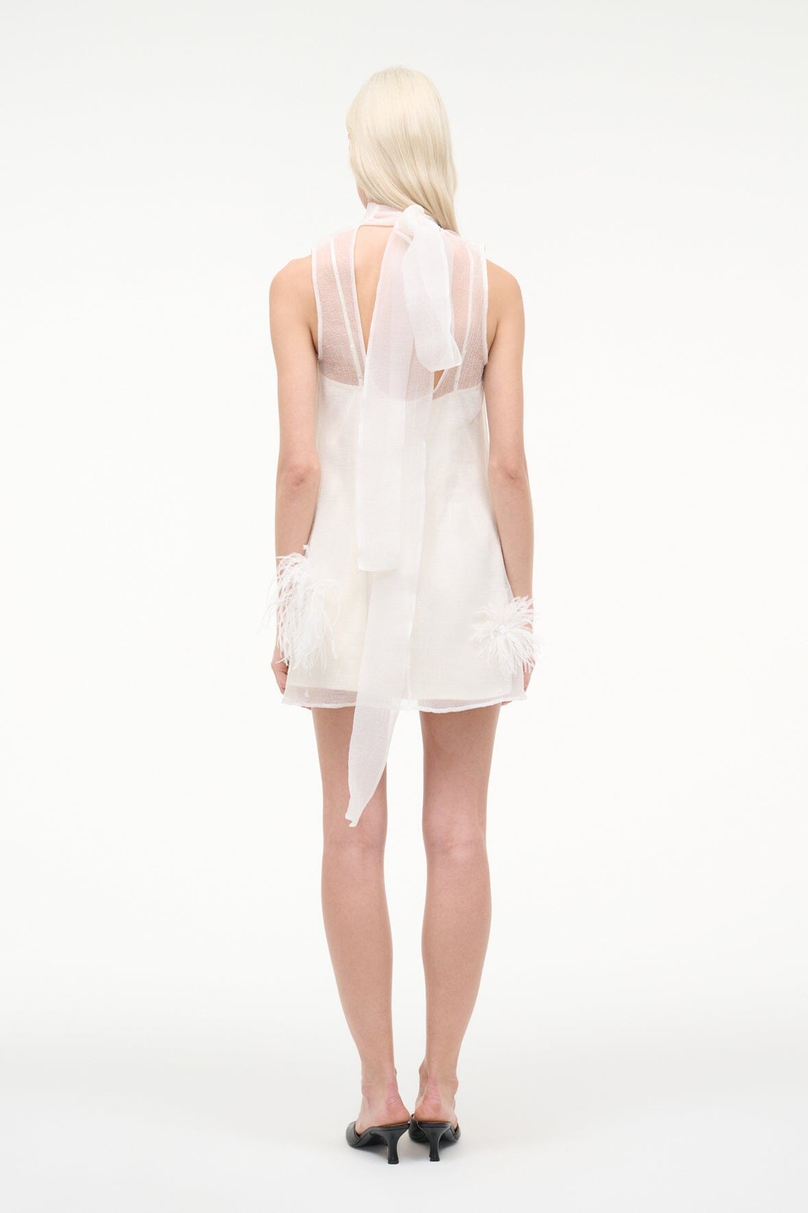 STAUD, Albee Mini Dress in White, Size Large STAUD, Albee Mini Dress in White, Size Large