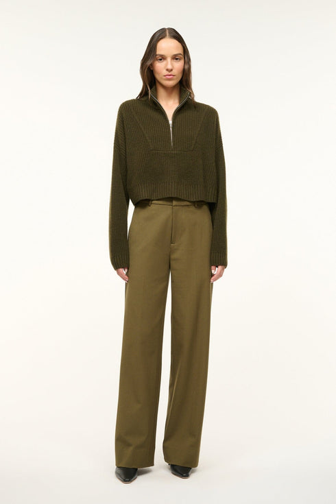 Go to CASHMERE CROPPED HAMPTON SWEATER OLIVE view 2