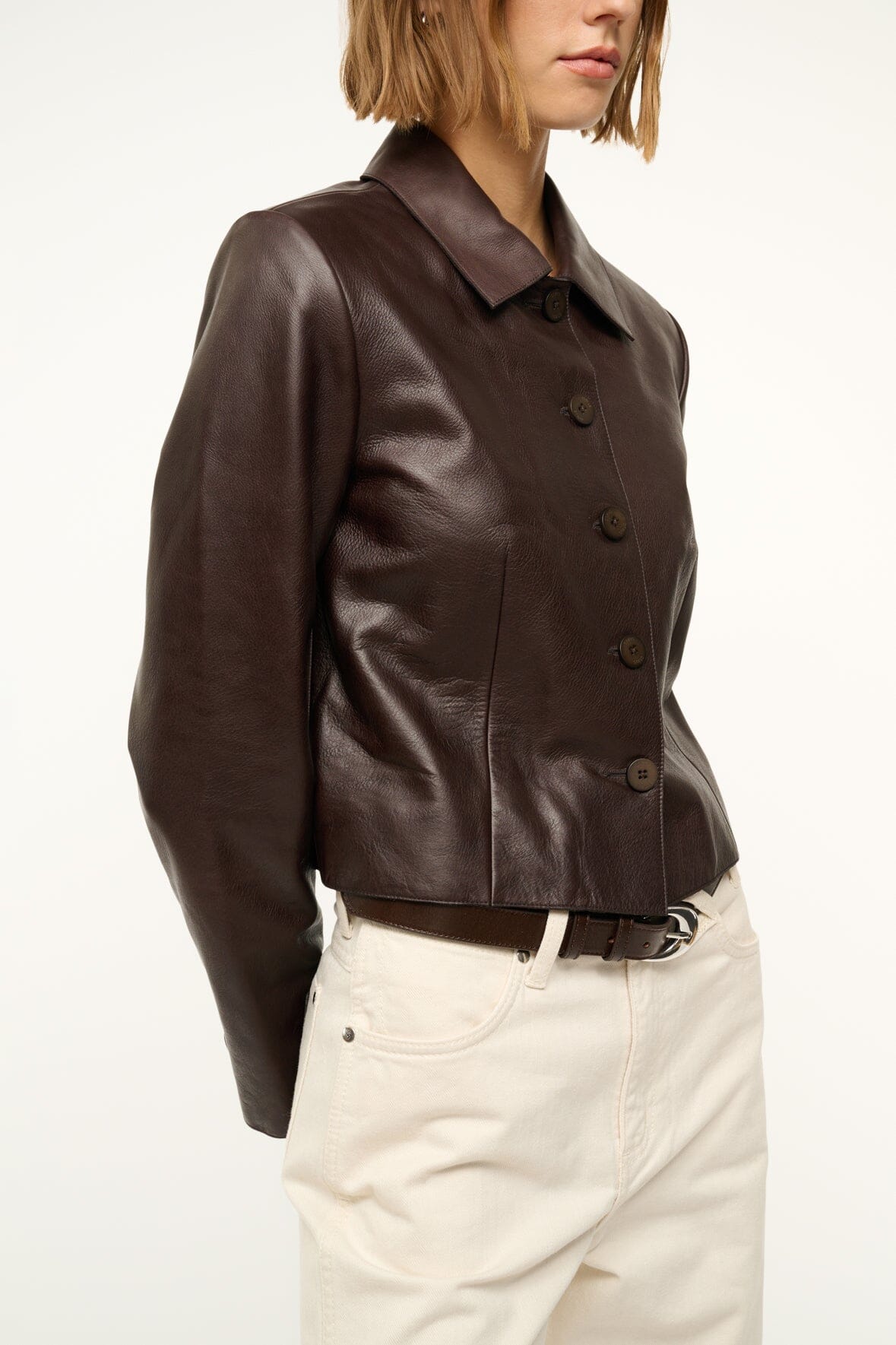 Image LEATHER MARINO JACKET | TIRAMISU 4 of 5 and Clicking this image will trigger a zoom pop-up