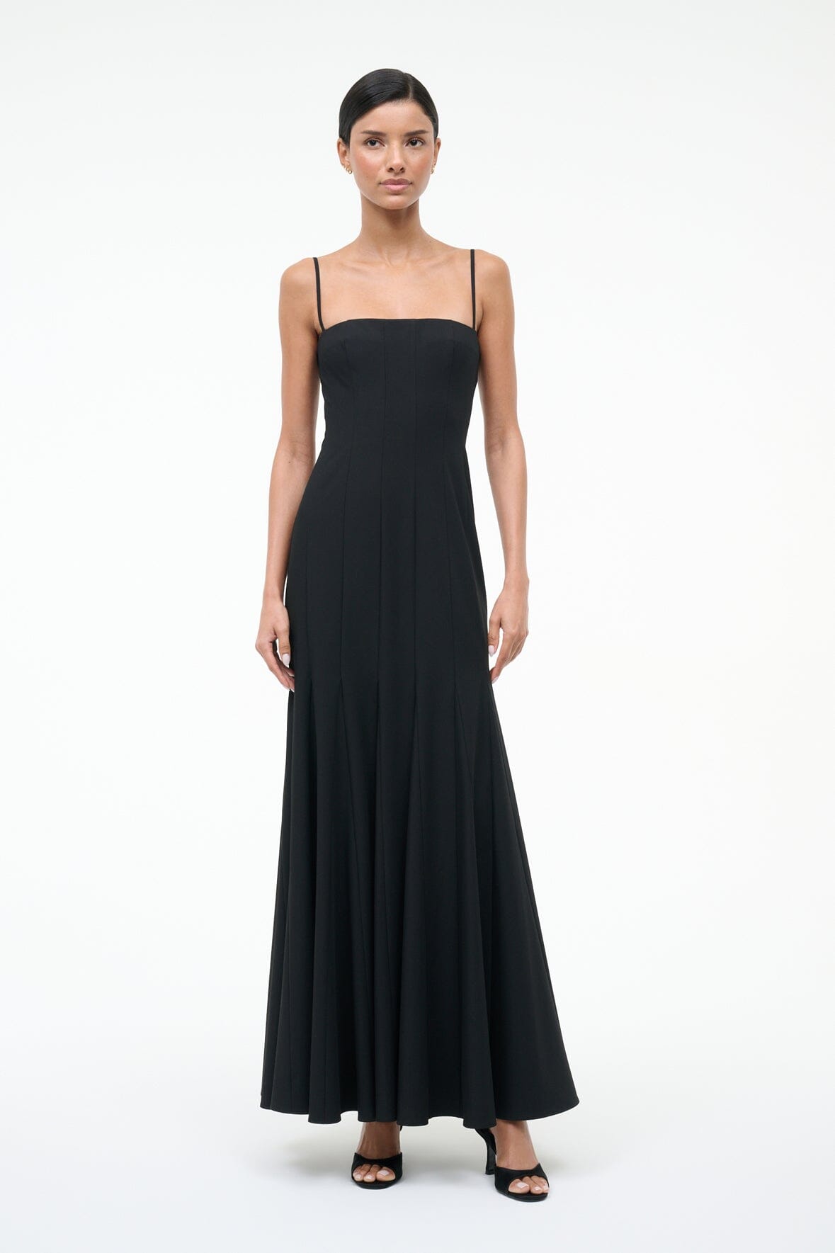 fitted lace wedding dress STAUD, Joy Maxi Dress in Black, Size 12 main image 1