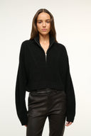 Image CASHMERE CROPPED HAMPTON SWEATER | BLACK 1 of 4