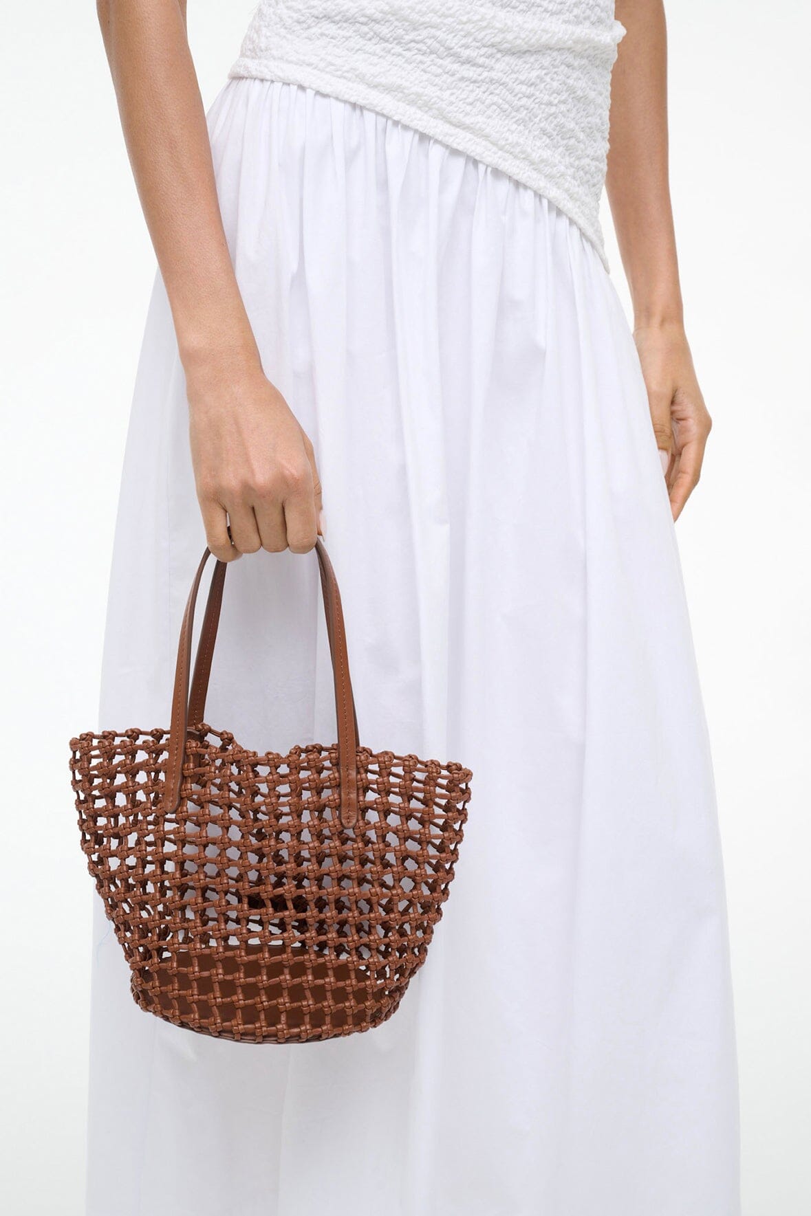 STAUD CARO BUCKET BAG TAN