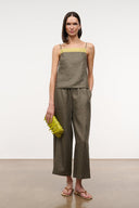 MATEO LINEN CROPPED PANT | THYME