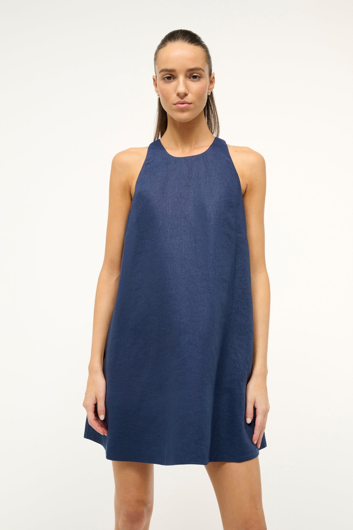 Image SERAFINA DRESS | NAVY 4 of 5 and Clicking this image will trigger a zoom pop-up