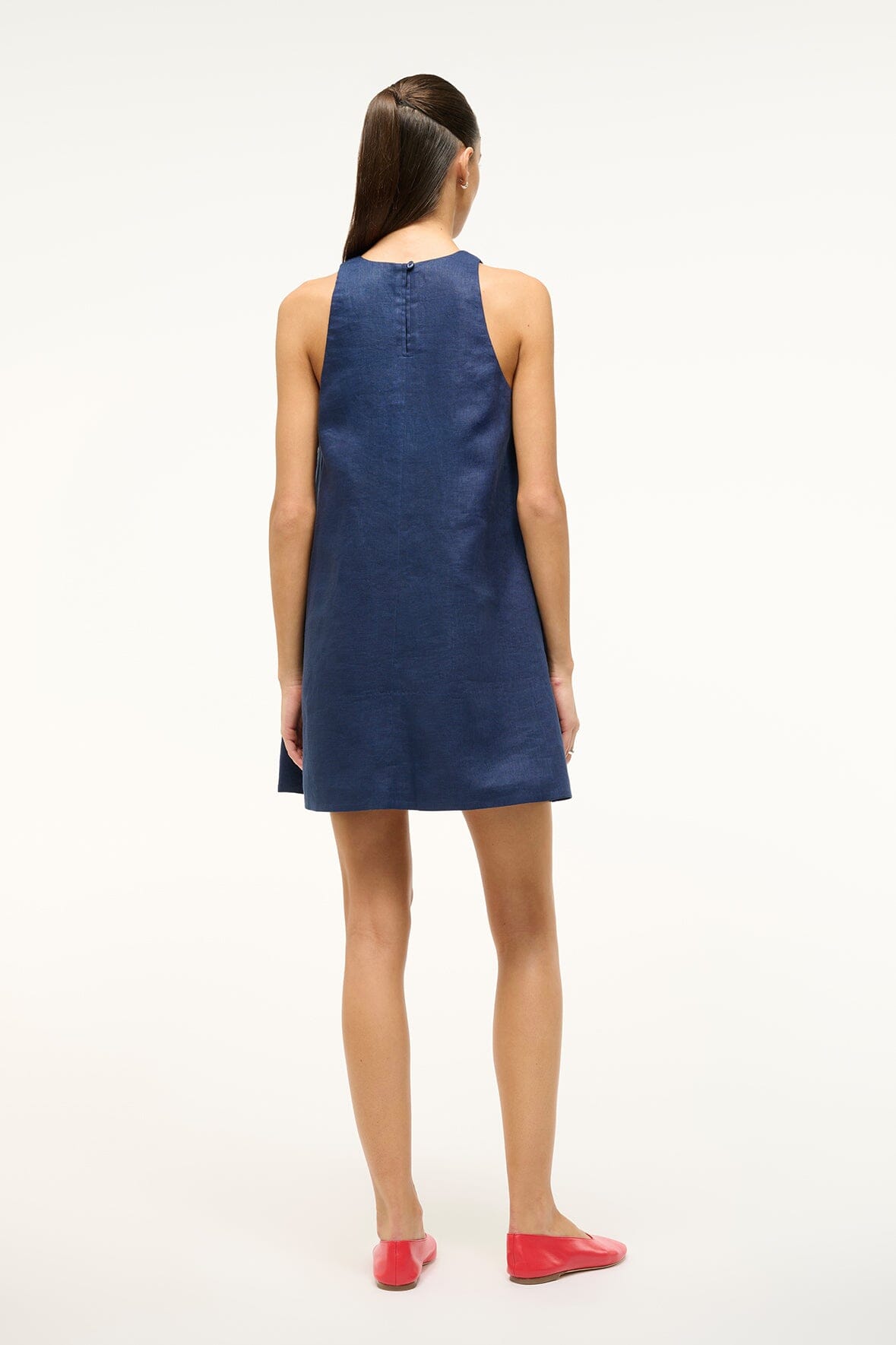 Image SERAFINA DRESS | NAVY 3 of 5 and Clicking this image will trigger a zoom pop-up