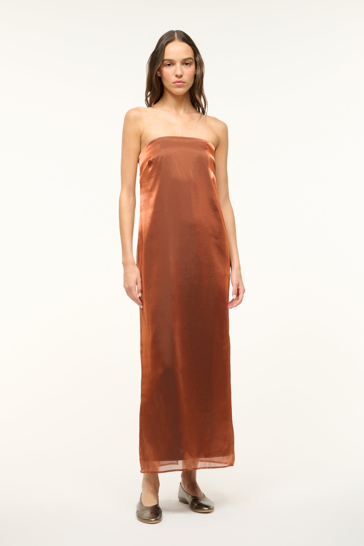 Image CASEY DRESS | IRIDESCENT CACAO 1 of 5 and Clicking this image will trigger a zoom pop-up