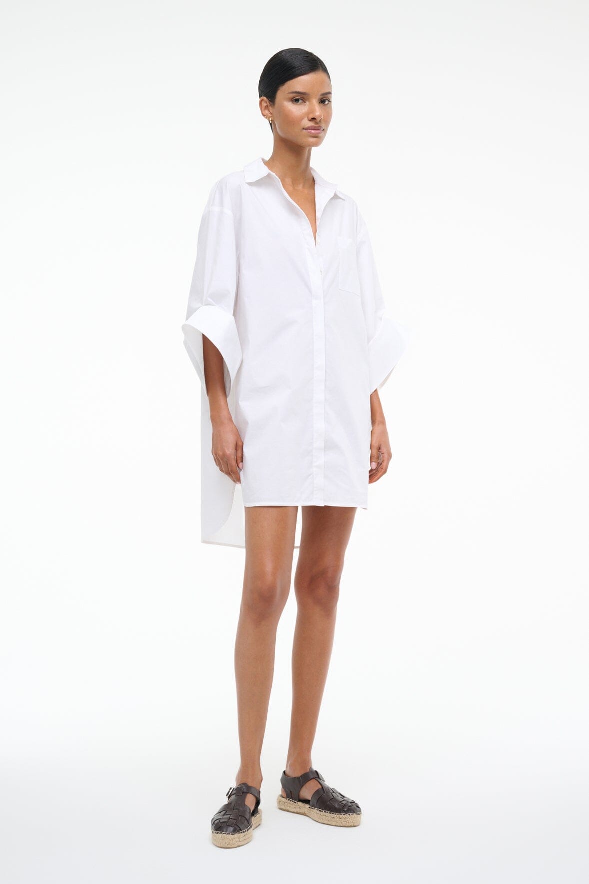 STAUD, Nico Dress in White, Size XL