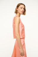 Image CASSIA SILK TOP | CARNATION 3 of 8