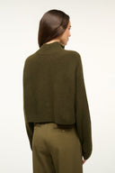 Image CASHMERE CROPPED HAMPTON SWEATER | OLIVE 3 of 4