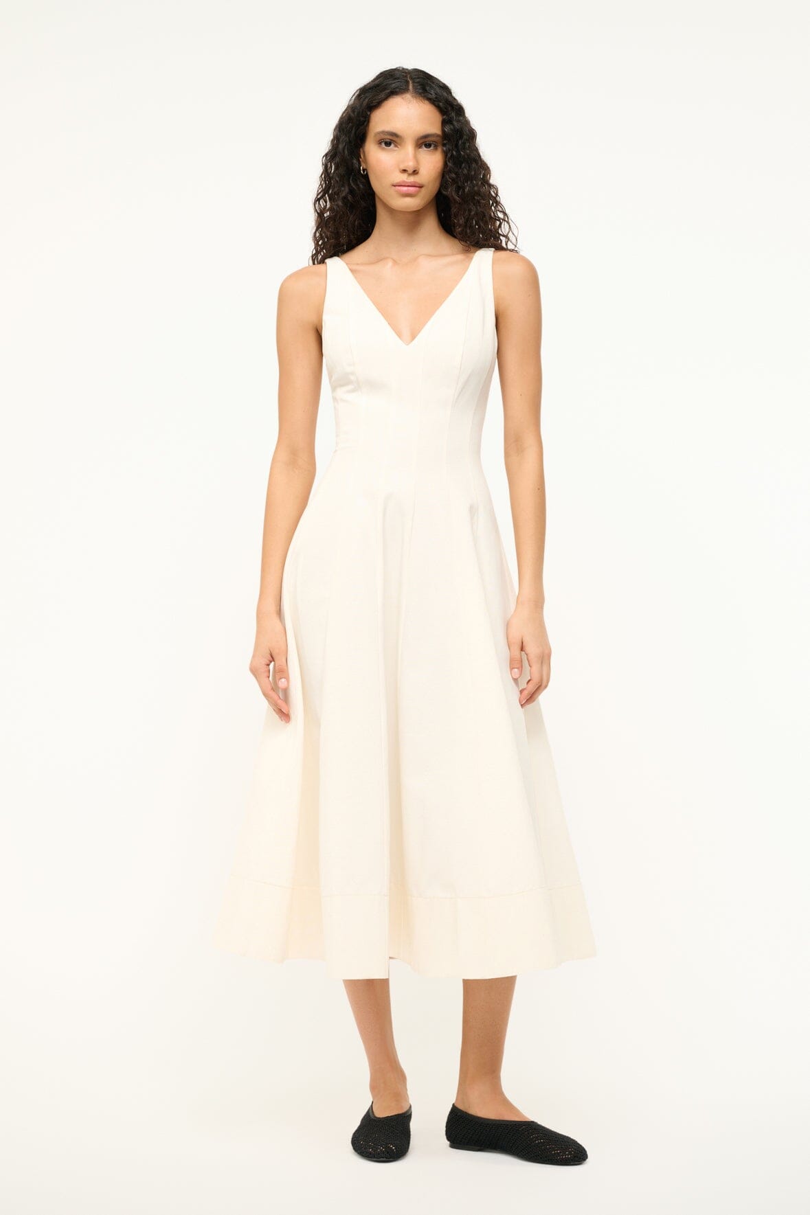 Image MARIETA DRESS | IVORY 1 of 6 and Clicking this image will trigger a zoom pop-up