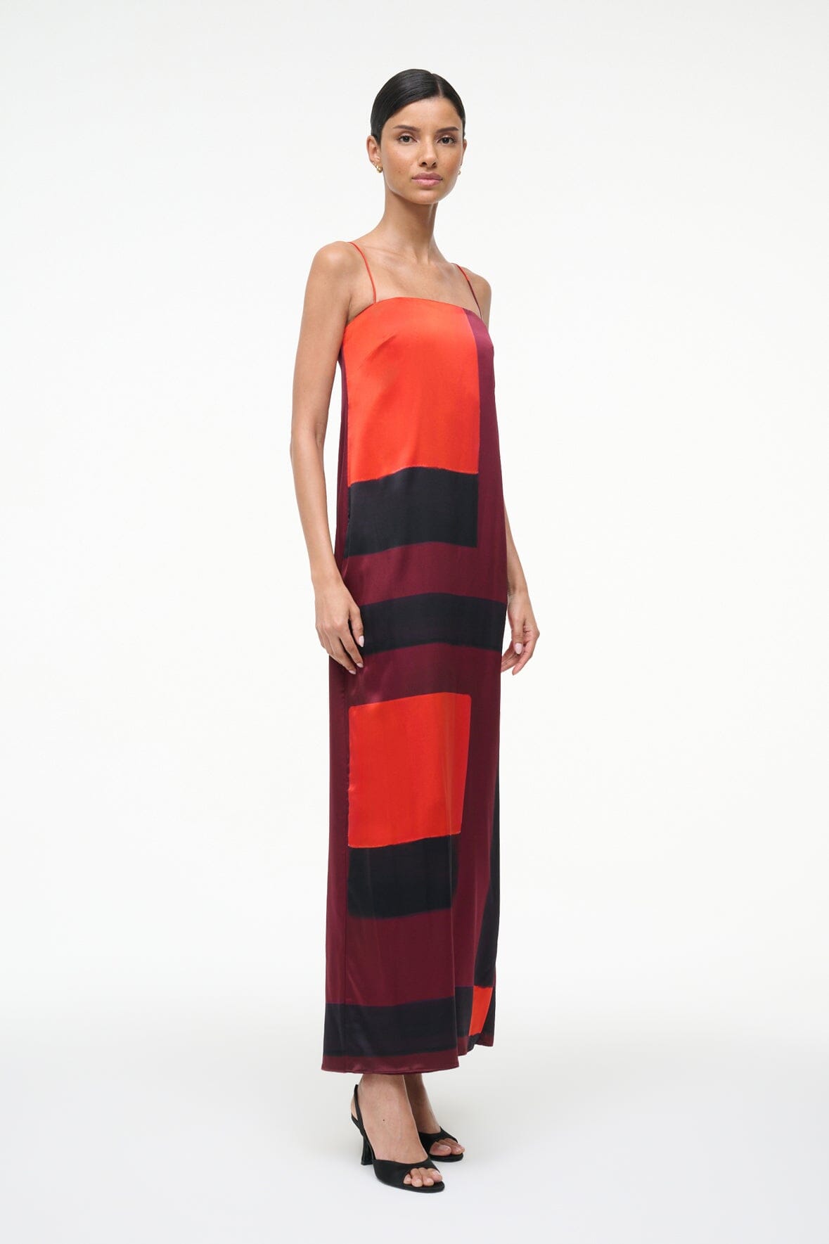 Image MAE SILK DRESS | RUBY PRISM 2 of 6 and Clicking this image will trigger a zoom pop-up