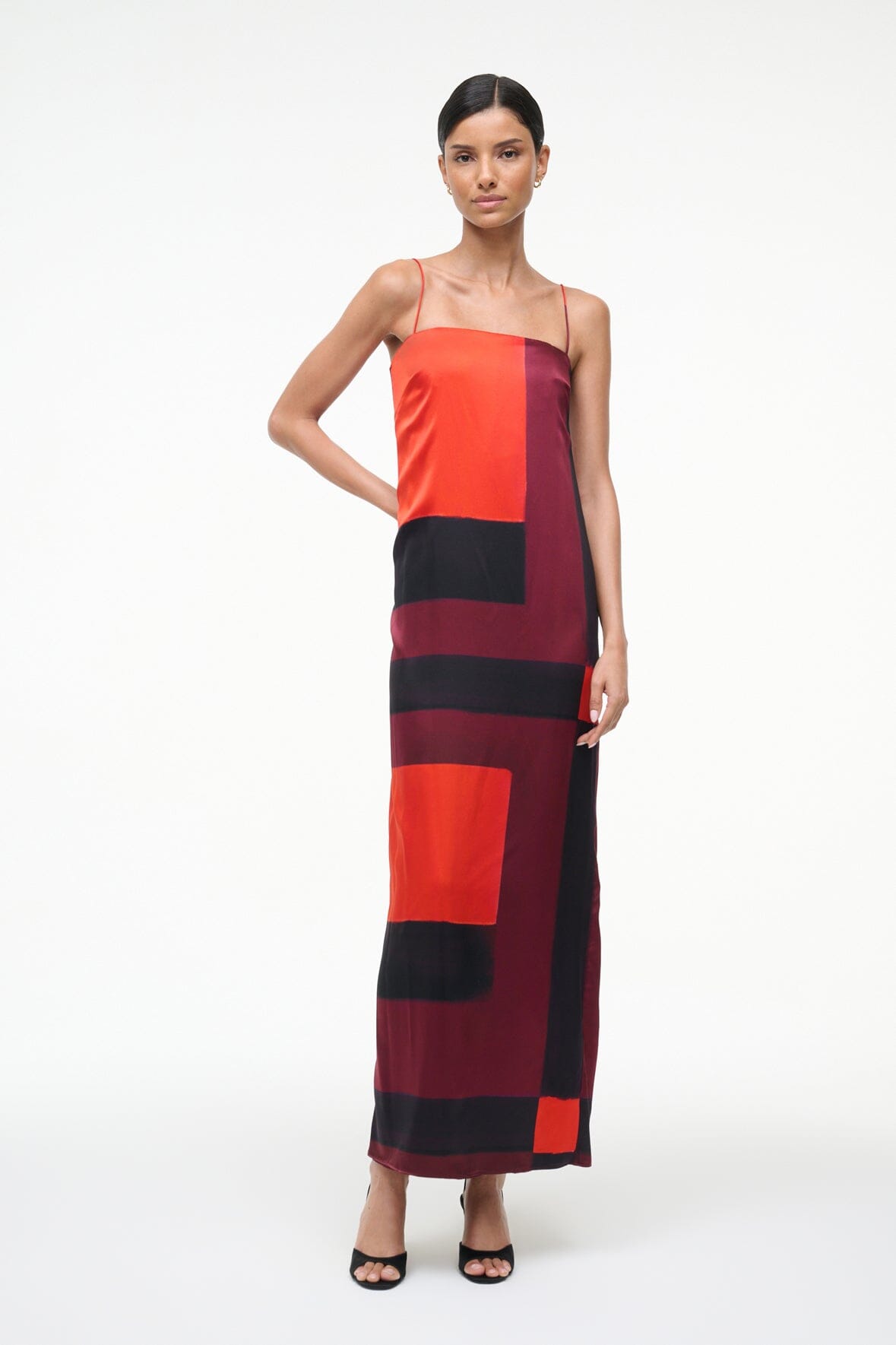 Image MAE SILK DRESS | RUBY PRISM 1 of 6 and Clicking this image will trigger a zoom pop-up