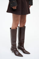 SEBASTIAN KITTEN HEEL BOOT | ESPRESSO CROCO