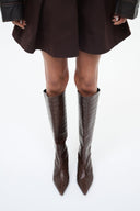 SEBASTIAN KITTEN HEEL BOOT | ESPRESSO CROCO