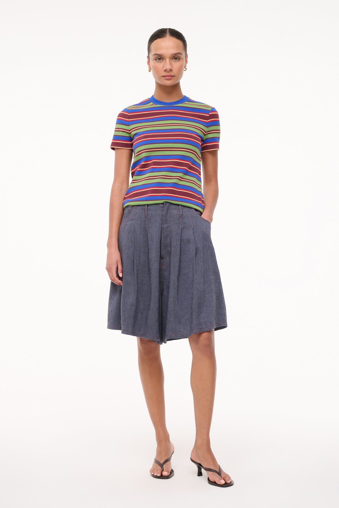 Image WEEKEND CREW TEE | SPECTRUM STRIPE 1 of 4 and Clicking this image will trigger a zoom pop-up